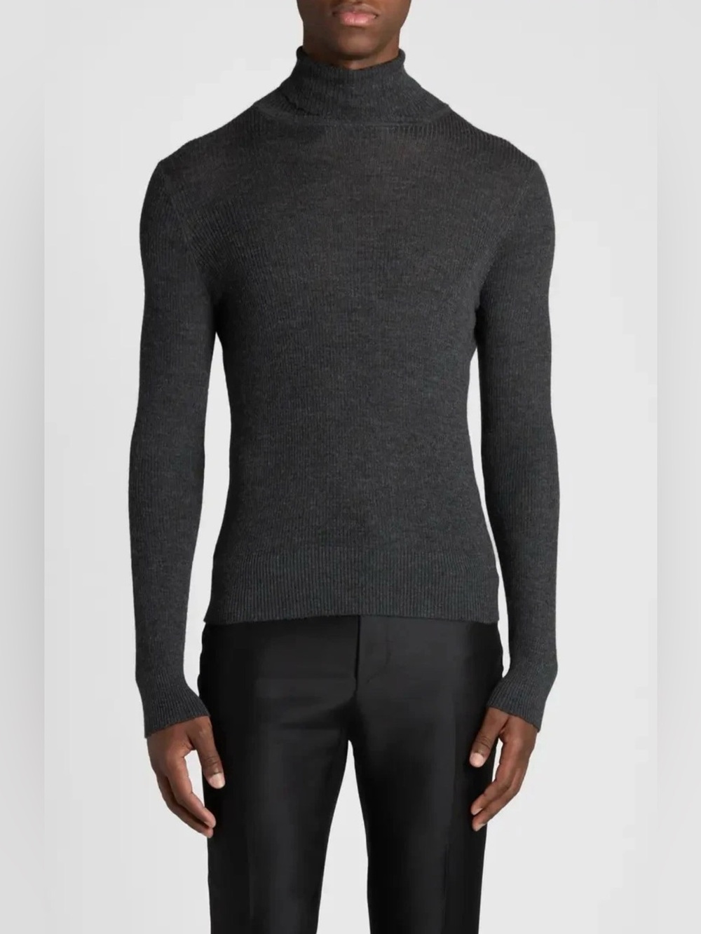 TOM FORD Men's Wool, Silk & Cashmere Rib Turtleneck Sweater Size 44 US/54 EU